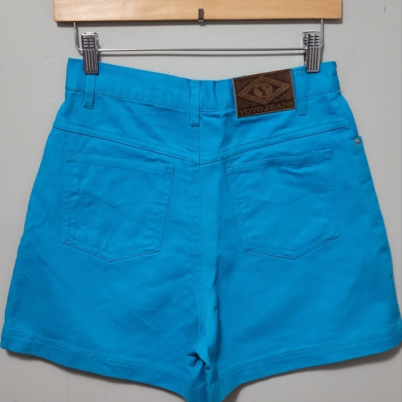 Vintage Yoyo Jeans turquiose high rise denim shorts size 7 - Picture 3 of 5